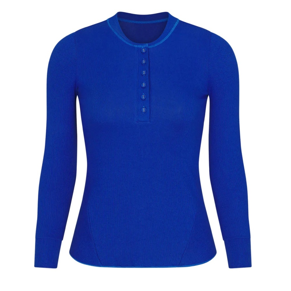 Skims Colbalt Blue Henley Top